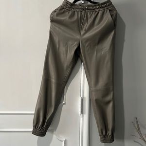 Mango Faux Leather Joggers